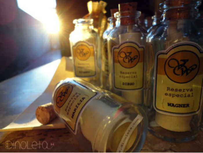 Convite com mensagem na garrafa