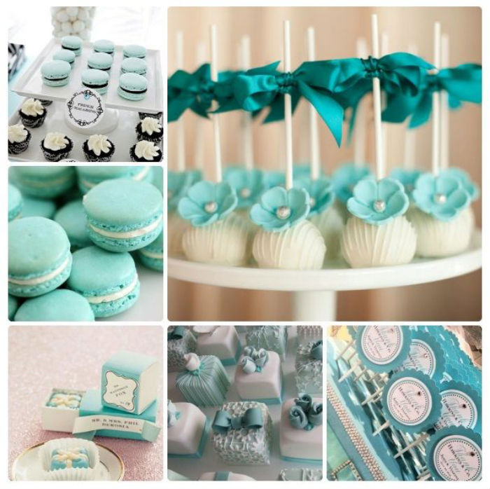 Doces em azul tiffany