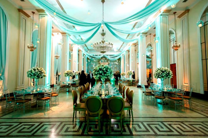 Tecidos azul tiffany