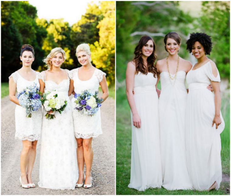 Pode tudo até madrinhas de branco!