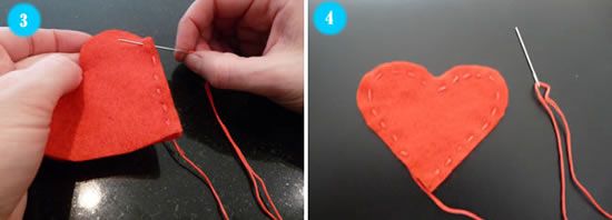 passo a passo 3 e 4 costurar o coração