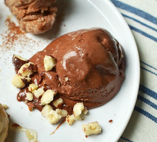 sorvete de banana e cacau