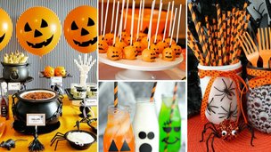 chá de cozinha com o tema halloween