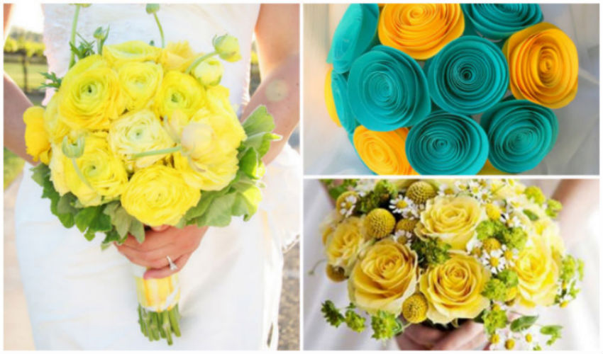 Buquê verde e amarelo